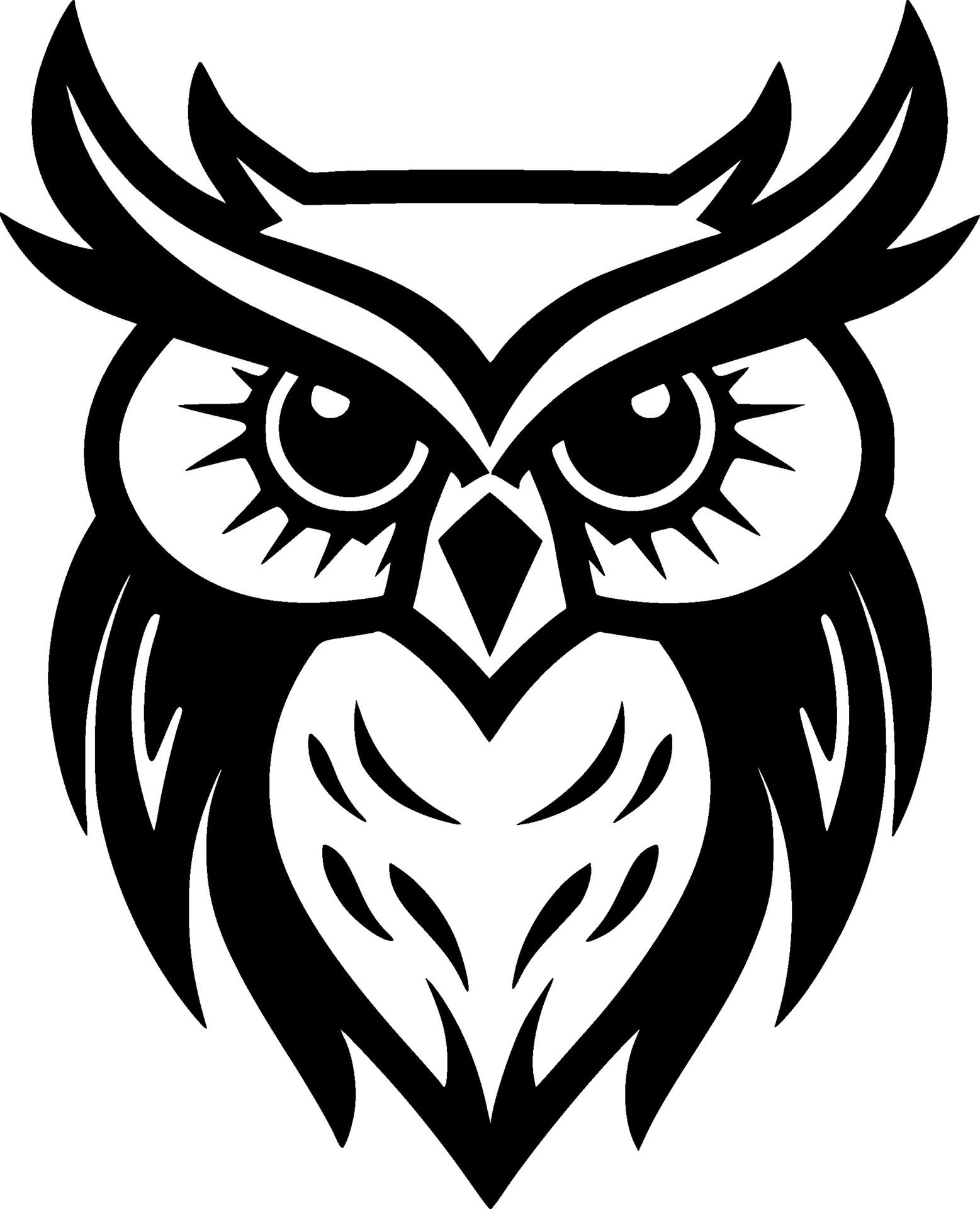 Owl, Black and White Vector illustration 38024079 Vector Art at Vecteezy
