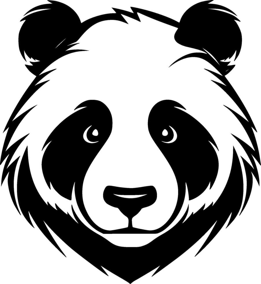 panda - minimalista y plano logo - vector ilustración