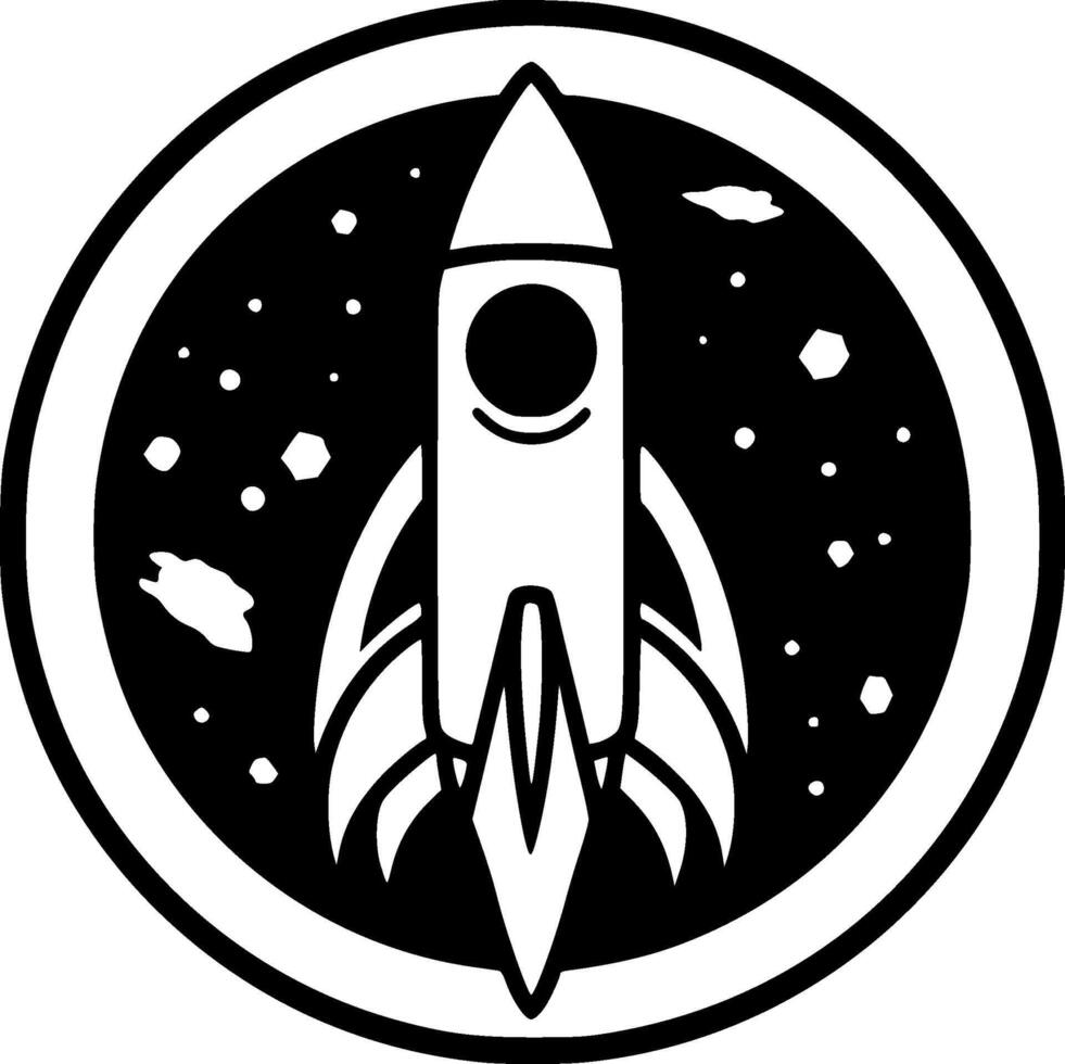 Rocket, Minimalist and Simple Silhouette - Vector illustration