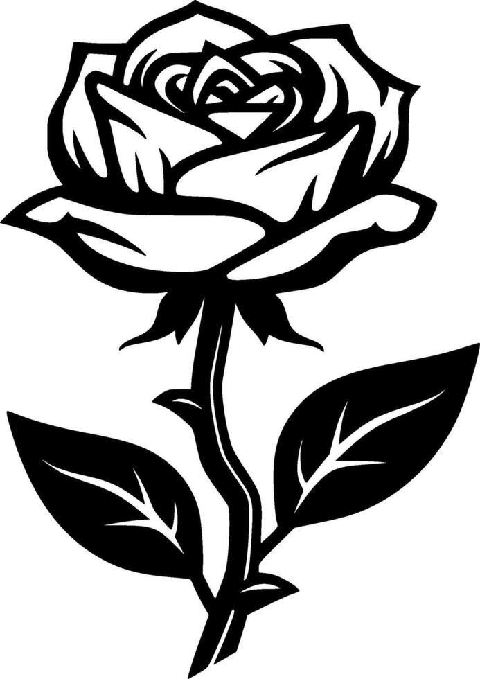 Rose, Minimalist and Simple Silhouette - Vector illustration