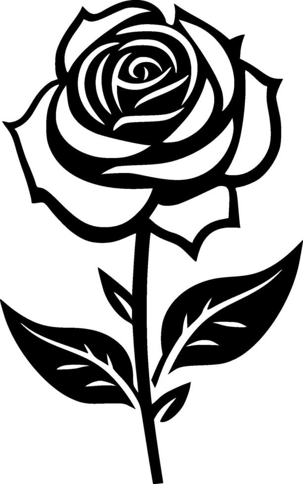 Rose - Minimalist and Flat Logo - Vector illustration