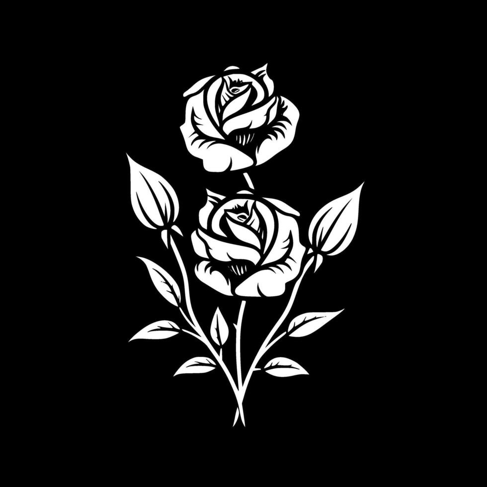 Roses, Black and White Vector illustration