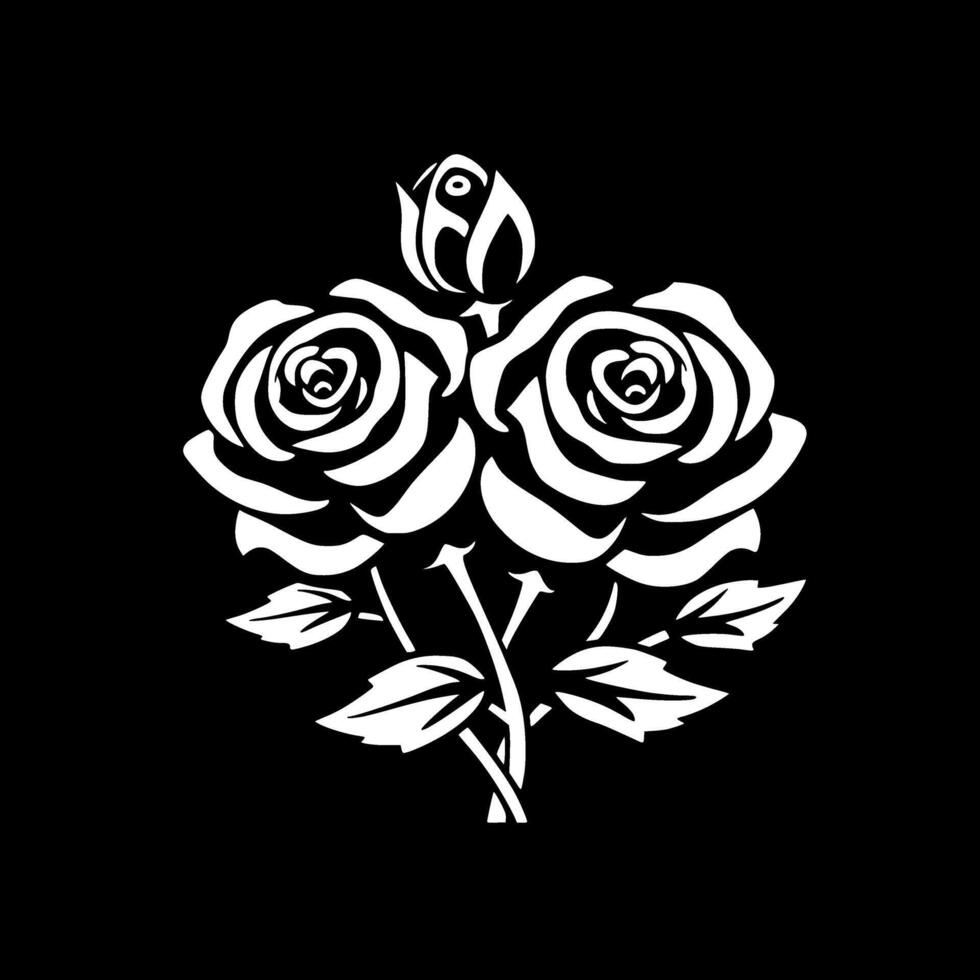 Roses, Black and White Vector illustration