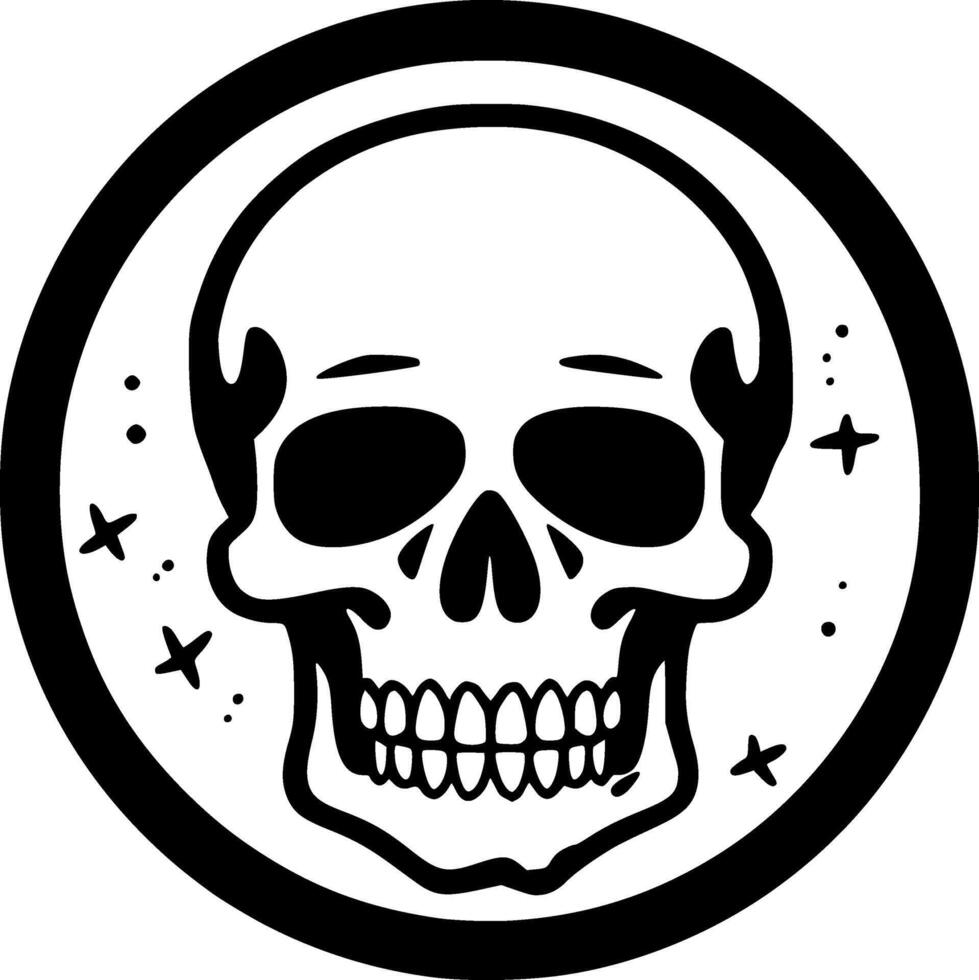 Skull - Black and White Isolated Icon - Vector illustration