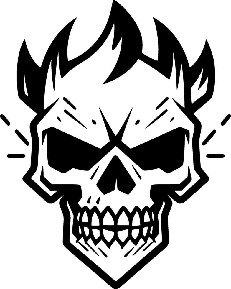 Skull, Black and White Vector illustration