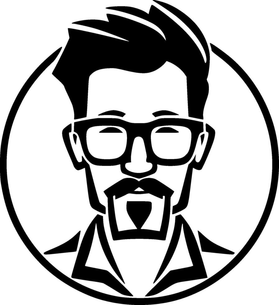 profesor - negro y blanco aislado icono - vector ilustración