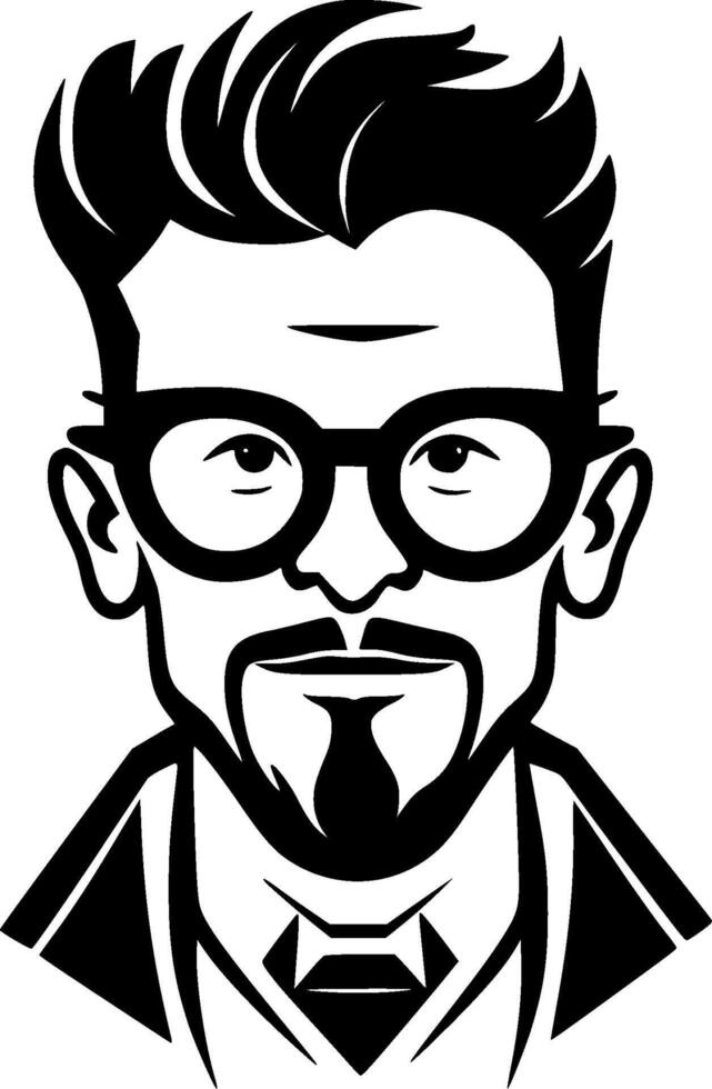 profesor - negro y blanco aislado icono - vector ilustración