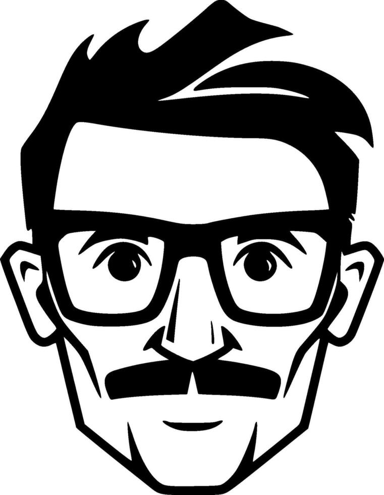 Teacher, Black and White Vector illustration