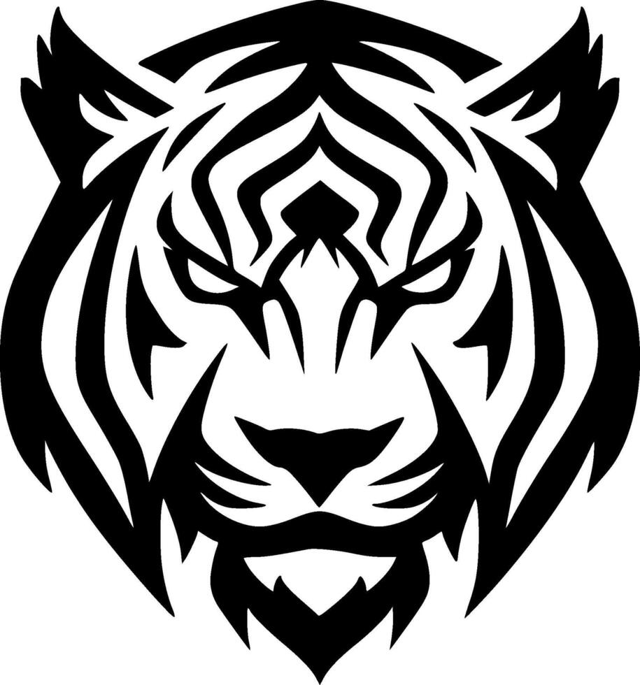 Tiger, Black and White Vector illustration