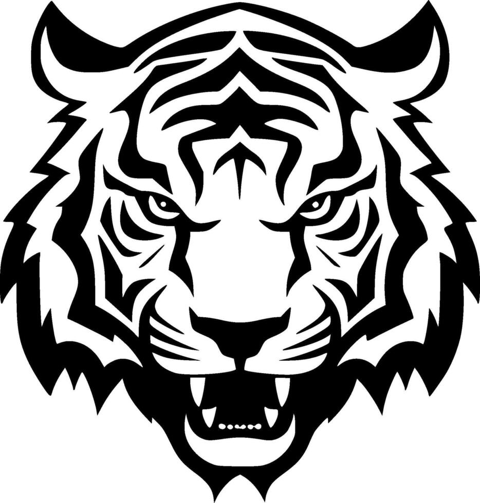 Tiger, Minimalist and Simple Silhouette - Vector illustration