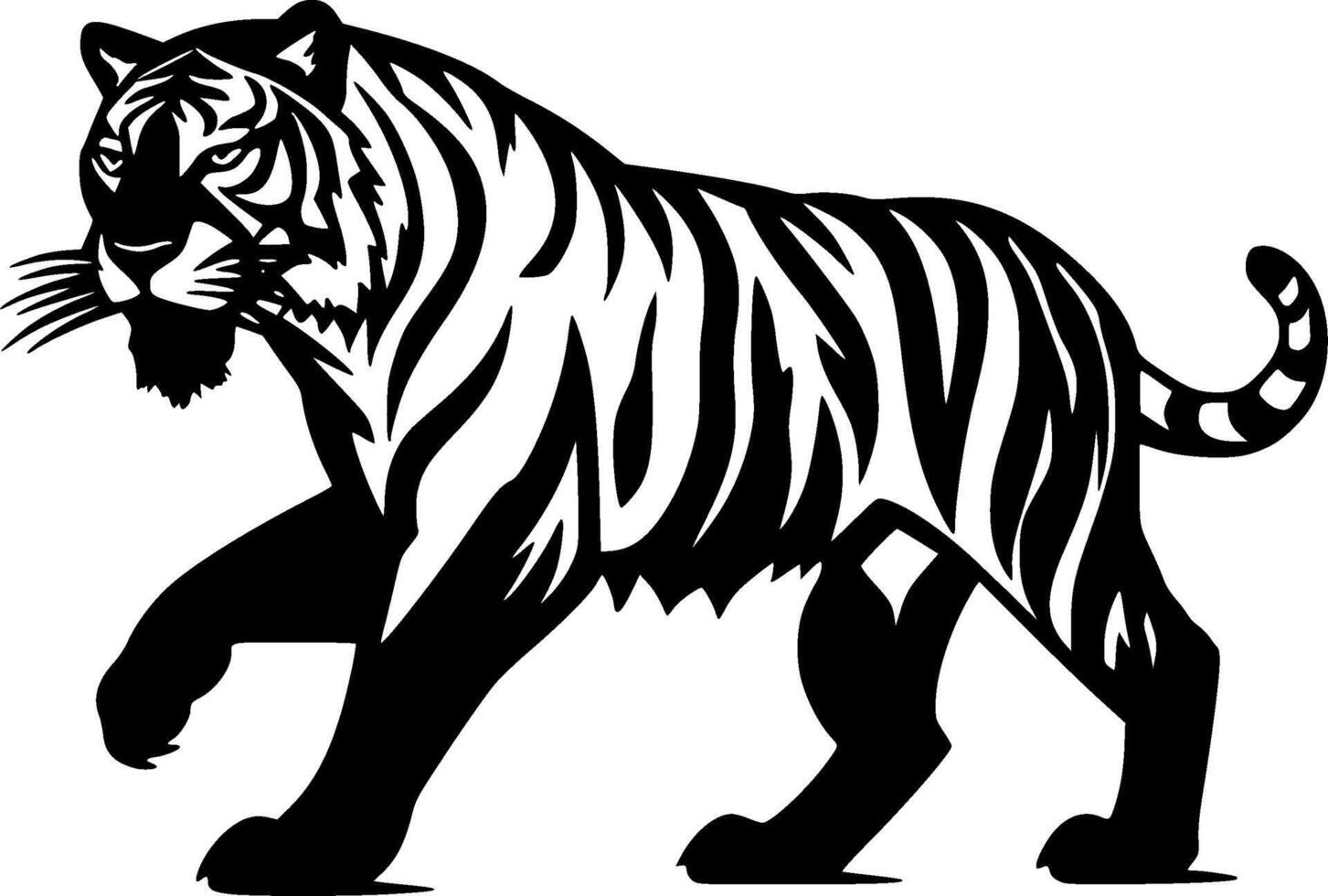 Tiger, Minimalist and Simple Silhouette - Vector illustration