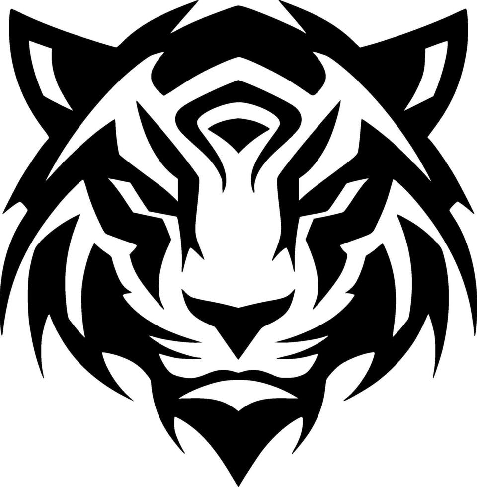 Tiger, Black and White Vector illustration