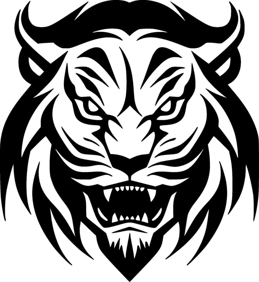 Tiger, Minimalist and Simple Silhouette - Vector illustration