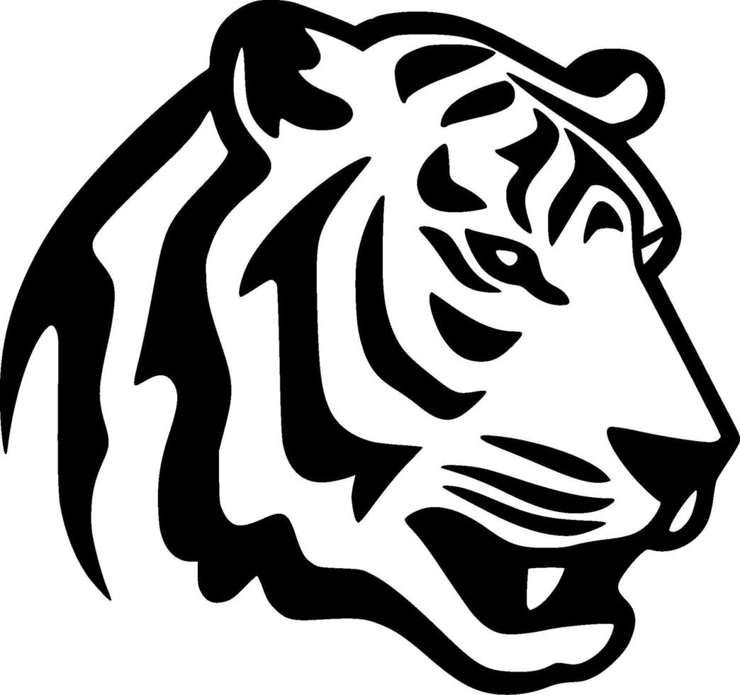 Tiger, Minimalist and Simple Silhouette - Vector illustration
