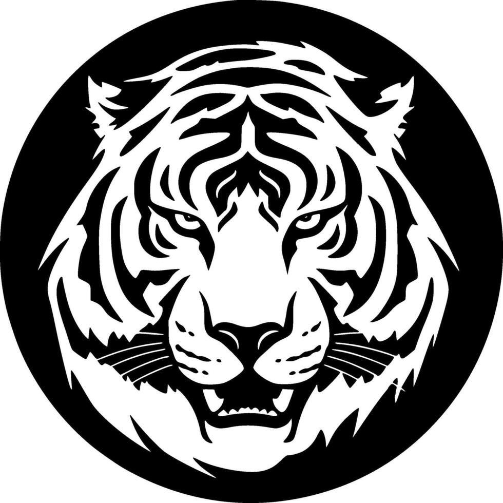 Tigre - minimalista y plano logo - vector ilustración