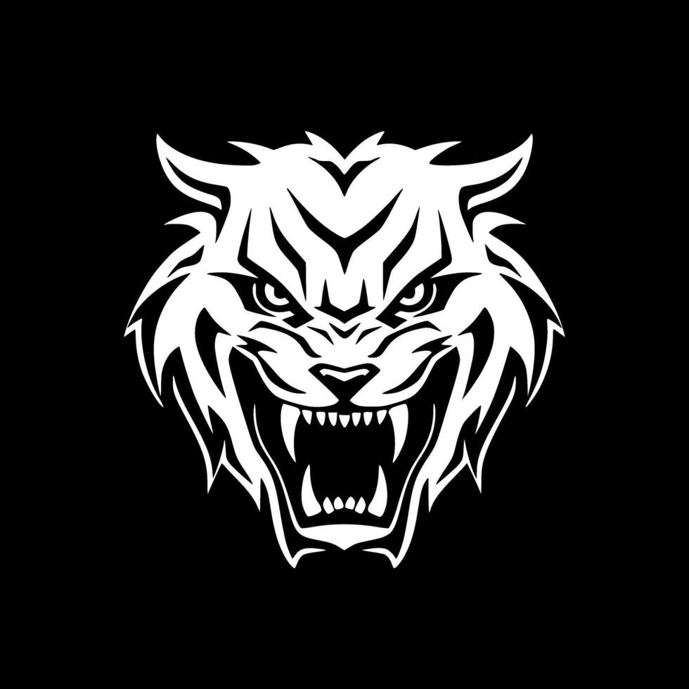 Tigre - minimalista y plano logo - vector ilustración