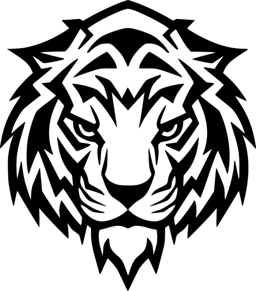 Tiger, Black and White Vector illustration