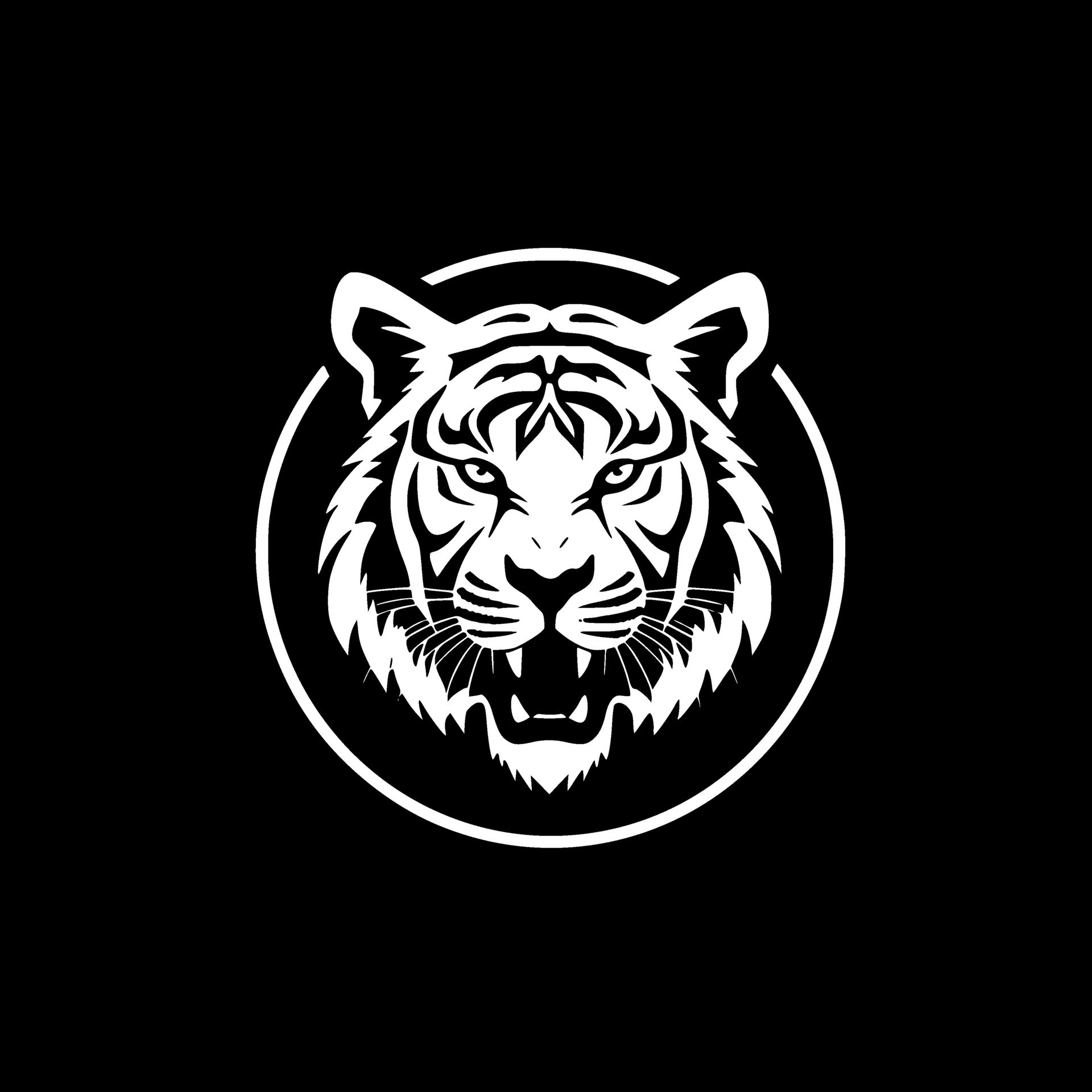 Tiger - Black and White Isolated Icon - Vector illustration 38024392