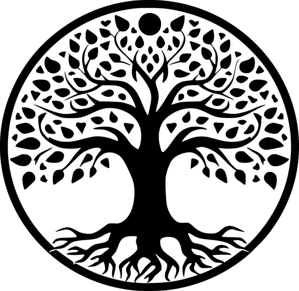 Tree of Life, Minimalist and Simple Silhouette - Vector illustration