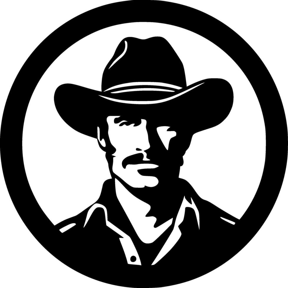 Western - Black and White Isolated Icon - Vector illustration