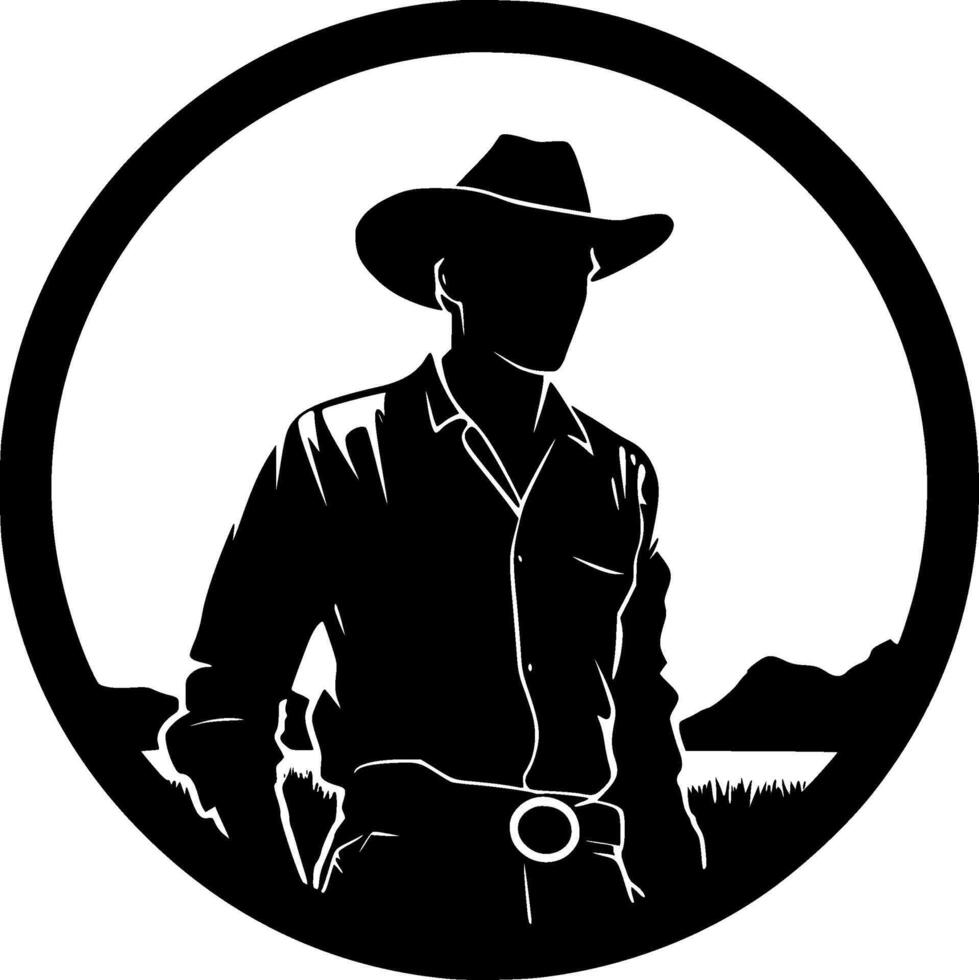 Western - Minimalist and Flat Logo - Vector illustration