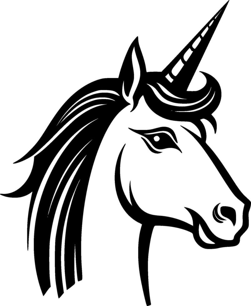 unicornio - negro y blanco aislado icono - vector ilustración