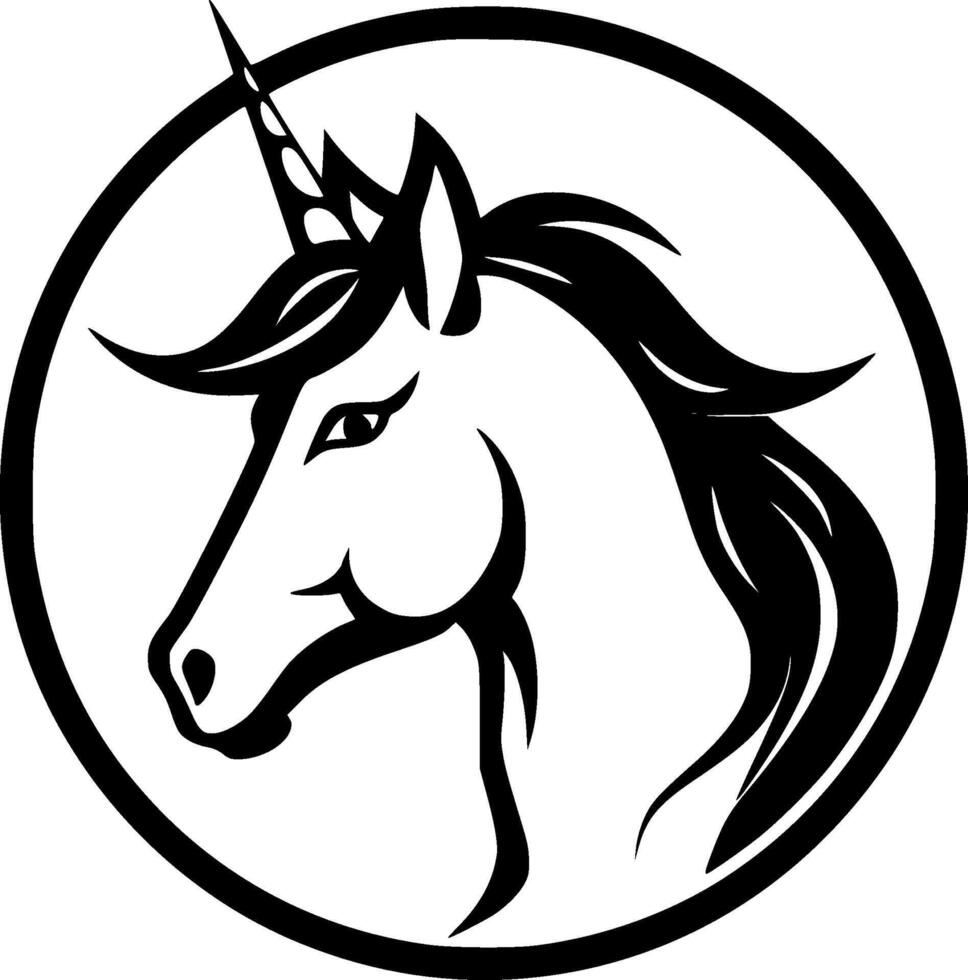 Unicorn - Black and White Isolated Icon - Vector illustration