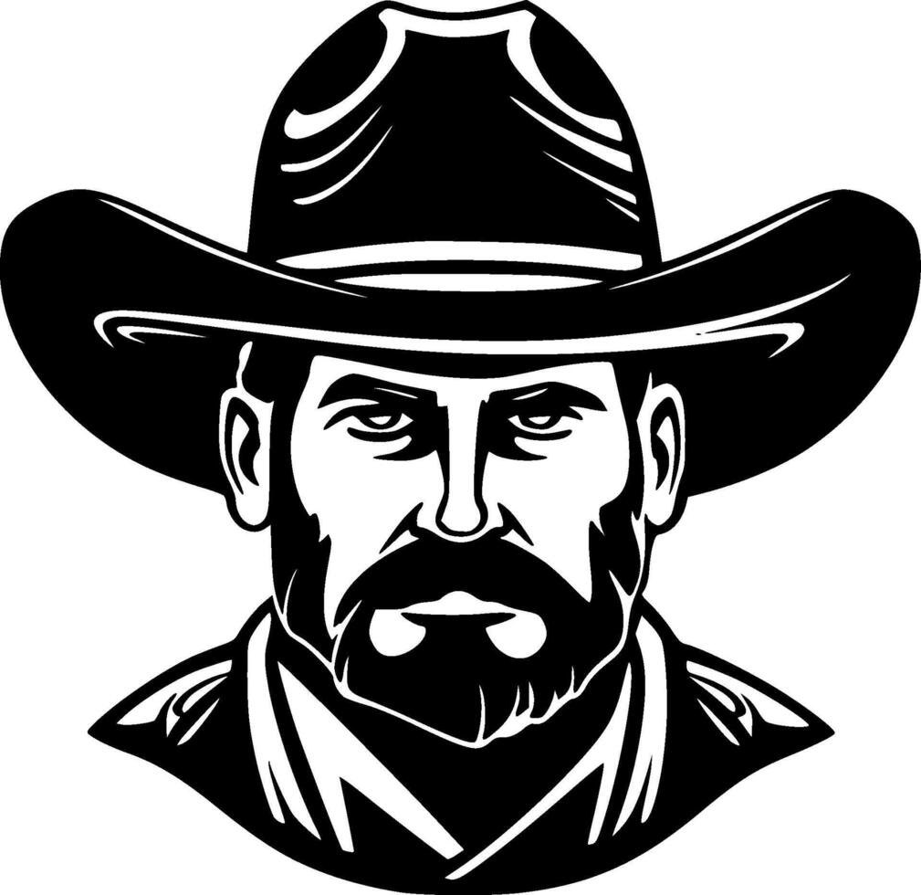 Western, Black and White Vector illustration