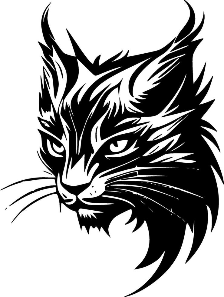 gato montés - minimalista y plano logo - vector ilustración