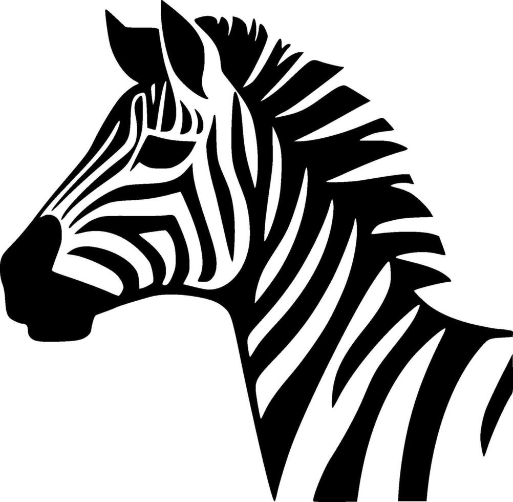 Zebra - Black and White Isolated Icon - Vector illustration