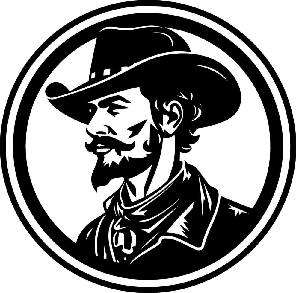 Western, Black and White Vector illustration