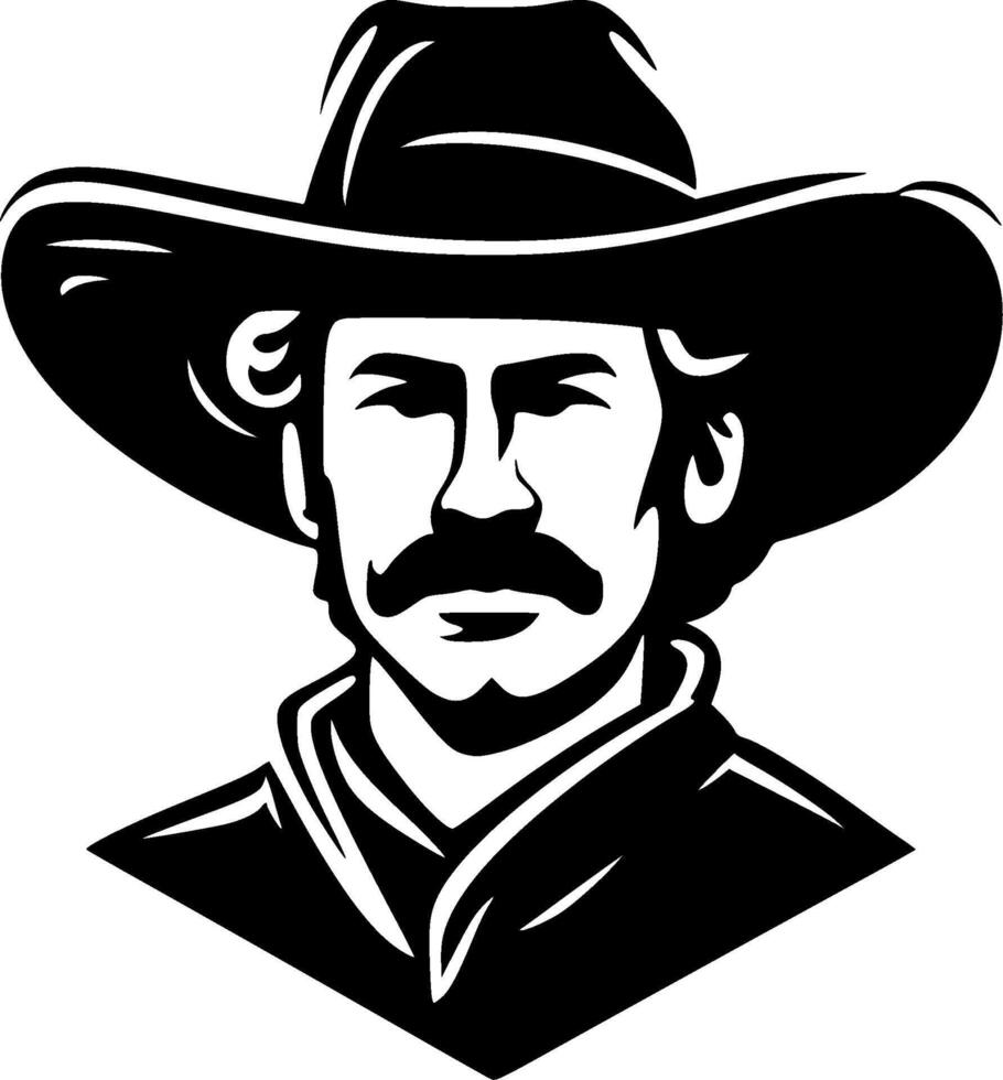 Western, Black and White Vector illustration