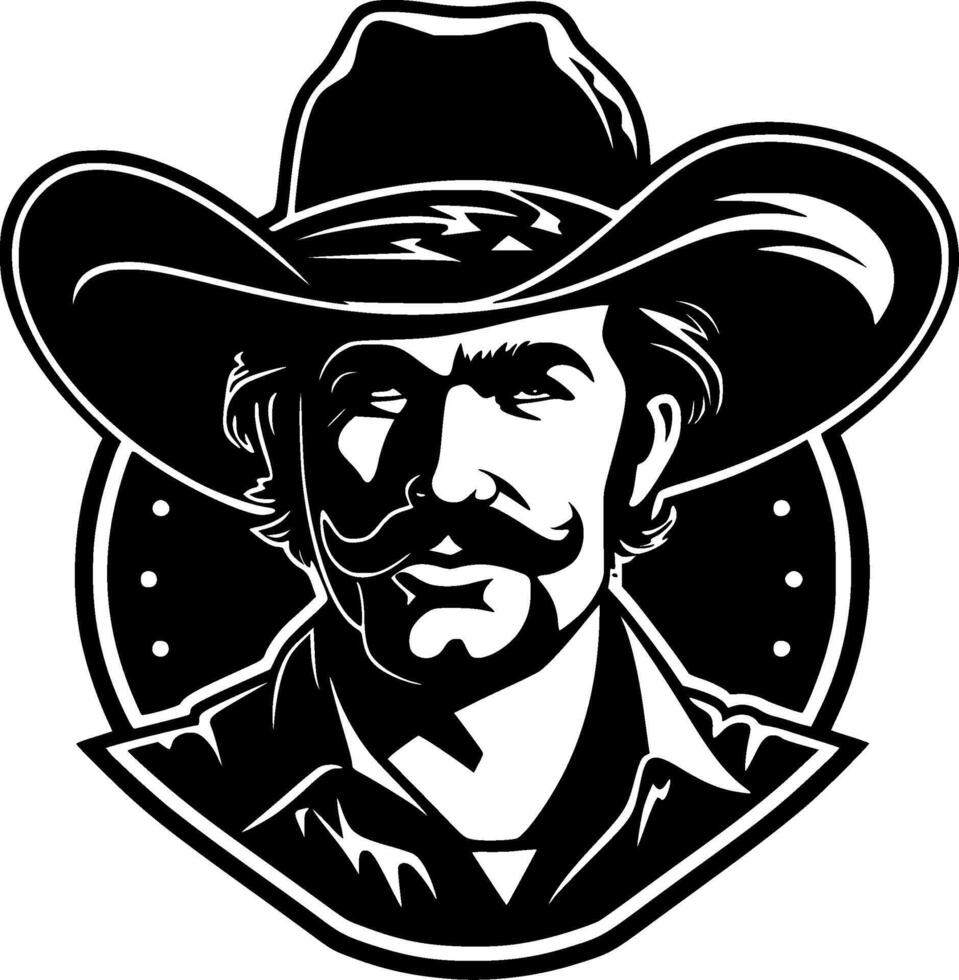 Western, Black and White Vector illustration