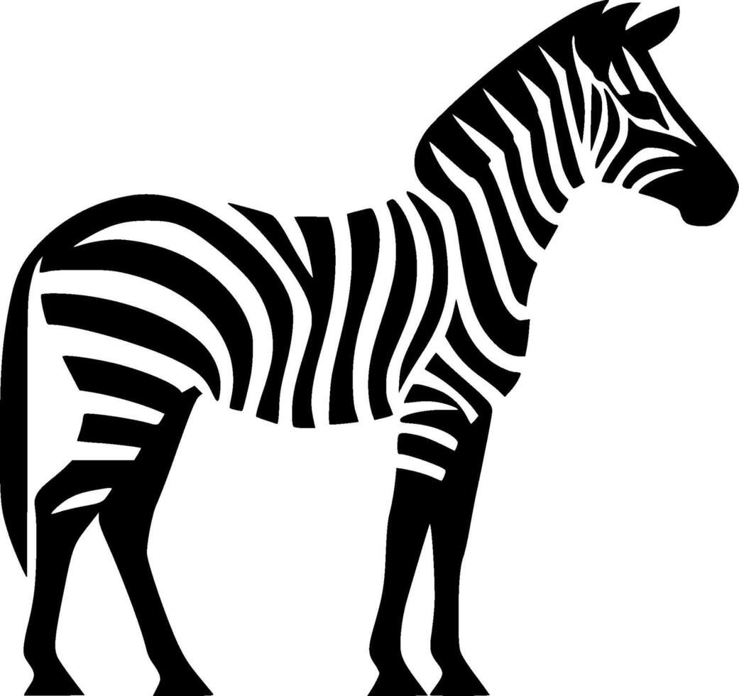 Zebra, Minimalist and Simple Silhouette - Vector illustration