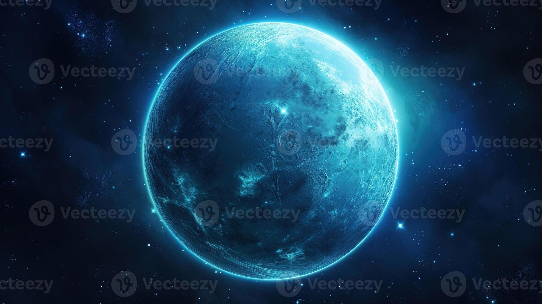 AI generated Uranus Planet in Space. Celestial, Cosmic, Solar System, Astronomy, Universe, Galactic, Planetary photo