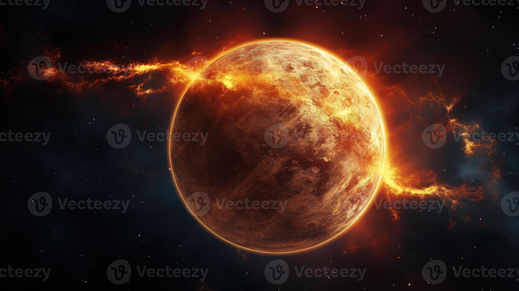 AI generated Venus Planet in Space. Celestial, Cosmic, Solar System, Astronomy, Universe, Galactic, Planetary photo