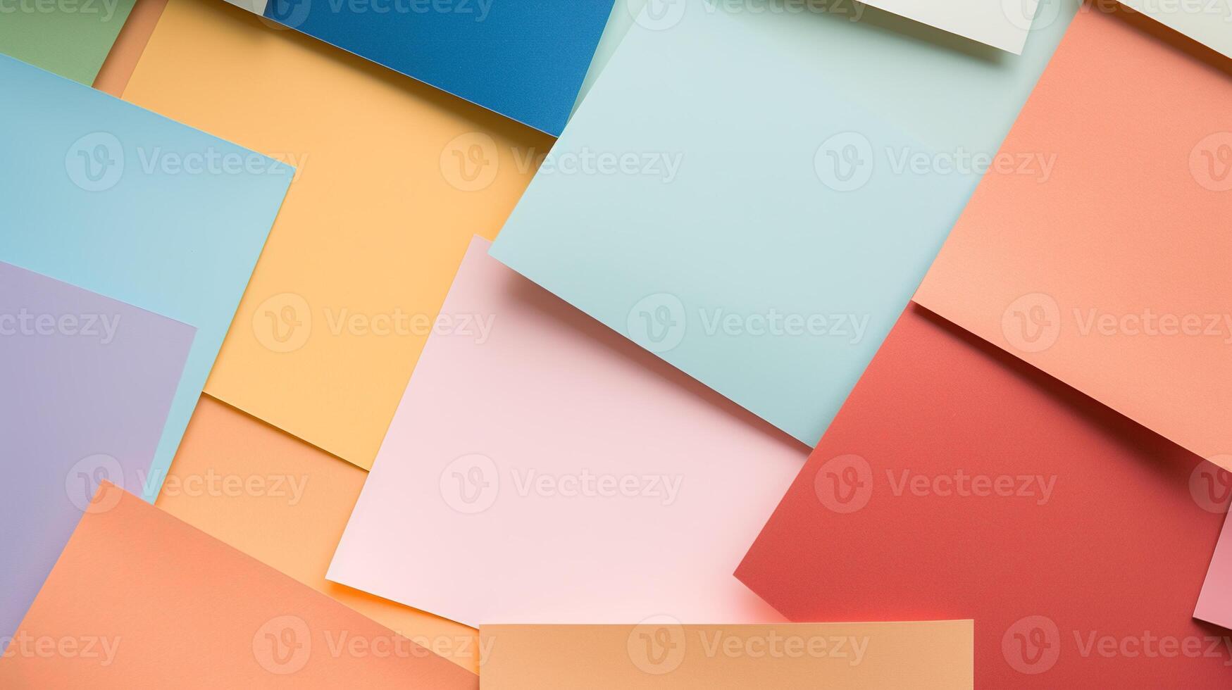 AI generated Blank Colorful Papers. Note, Paper, Color, Copy Space, Sticky Note, Notes, Memo, Rainbow, Reminder photo