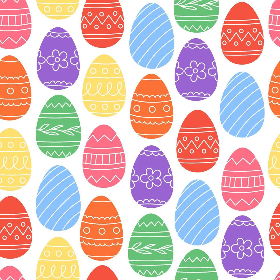 sin costura modelo de Pascua de Resurrección huevos en dibujos animados estilo vector