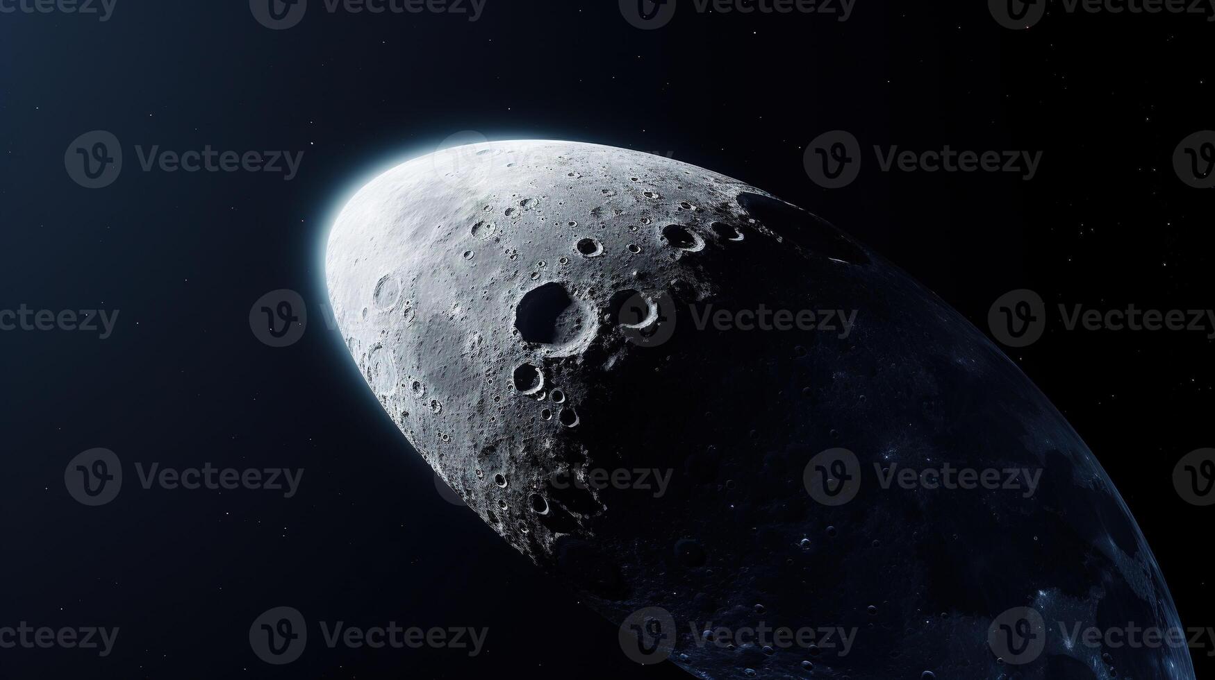 AI generated Moon in Space. Celestial, Lunar, Cosmic, Night, Astronomy, Universe, Moonlight photo