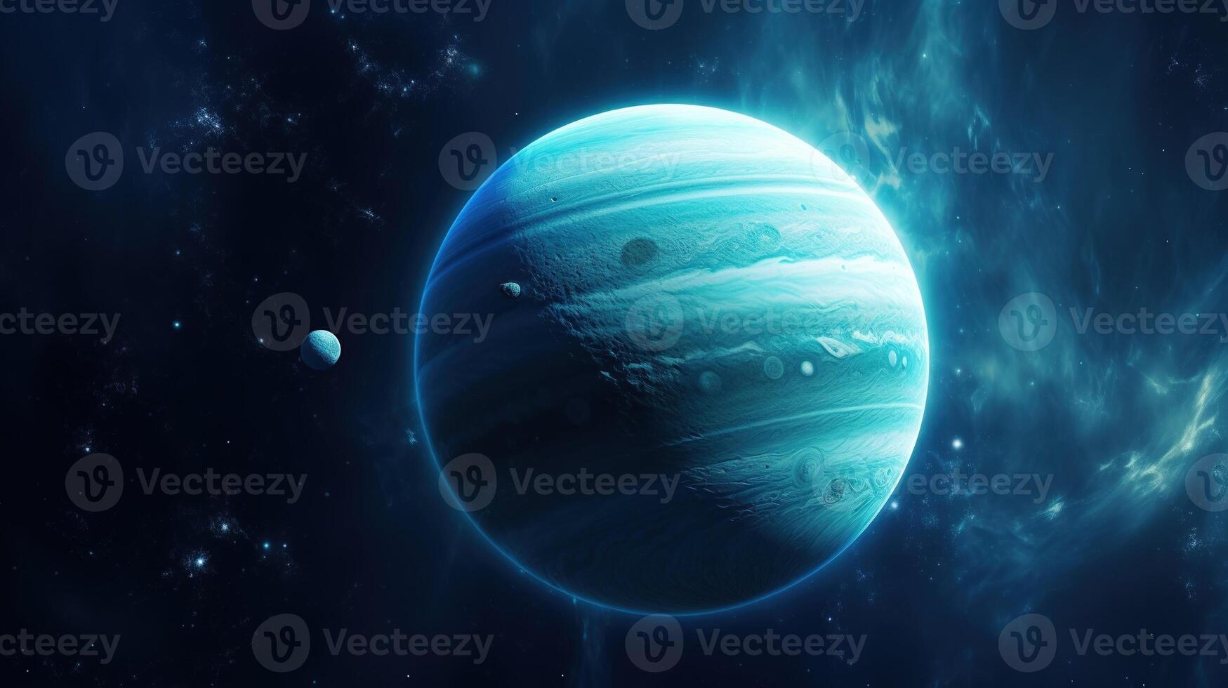 AI generated Uranus Planet in Space. Celestial, Cosmic, Solar System, Astronomy, Universe, Galactic, Planetary photo