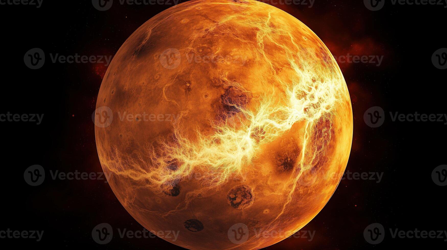 AI generated Venus Planet in Space. Celestial, Cosmic, Solar System, Astronomy, Universe, Galactic, Planetary photo