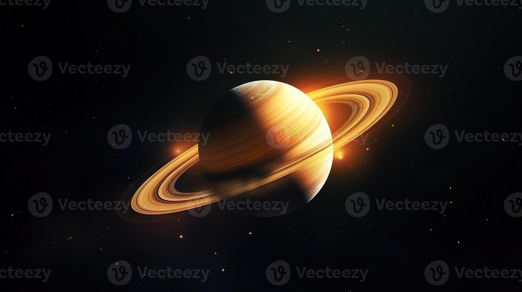 AI generated Saturn Planet in Space. Celestial, Cosmic, Solar System, Astronomy, Universe, Galactic, Planetary photo