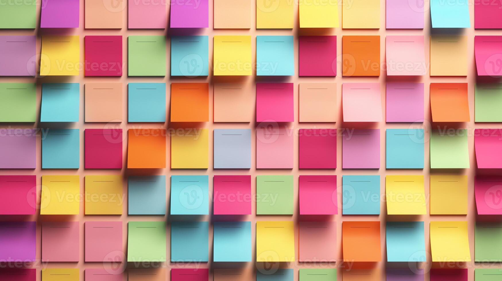 AI generated Blank Colorful Sticky Notes. Note, Paper, Color, Copy Space, Sticky Note, Notes, Memo, Rainbow, Reminder photo