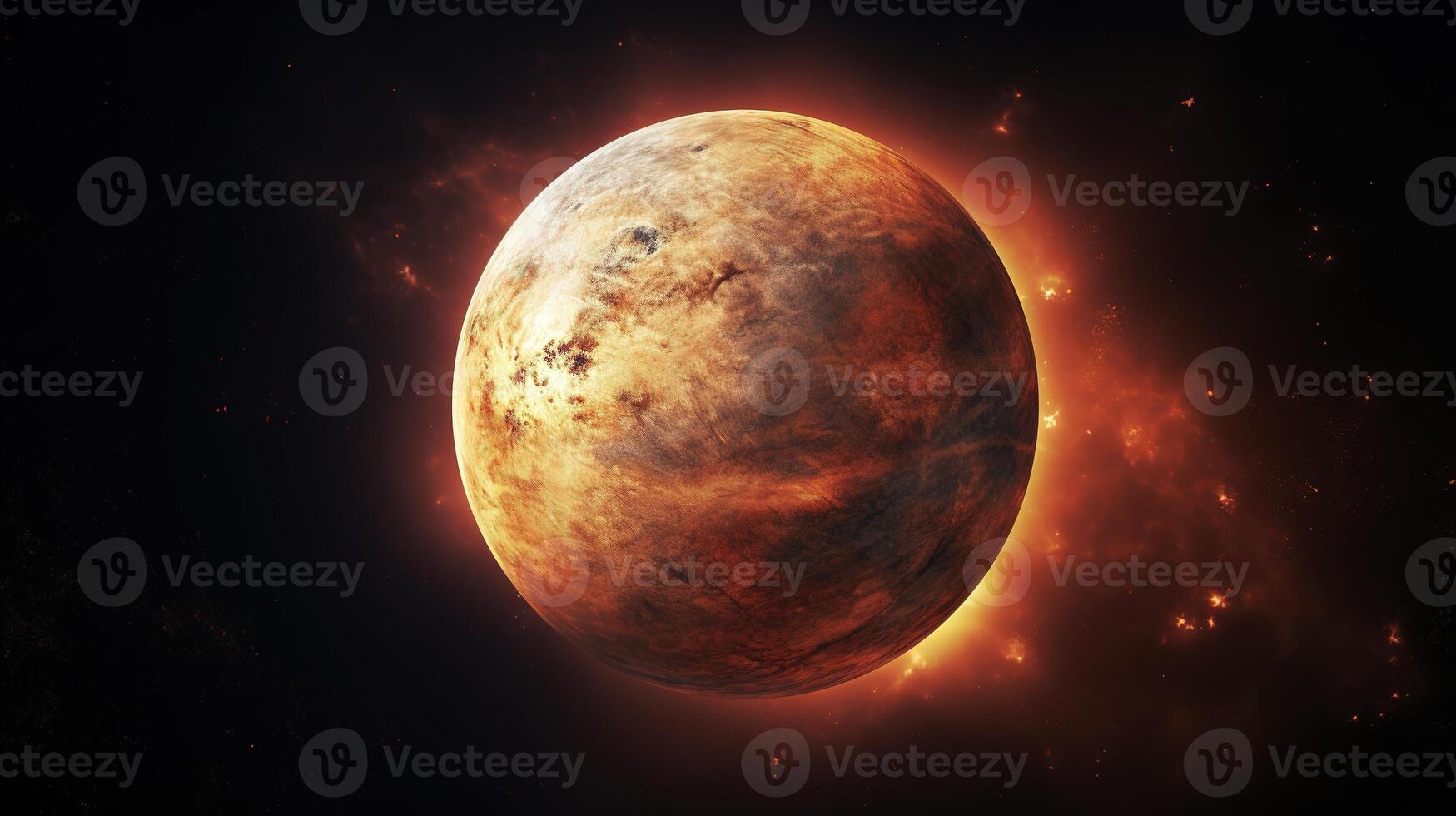 AI generated Mercury Planet in Space. Celestial, Cosmic, Solar System, Astronomy, Universe, Galactic, Planetary photo