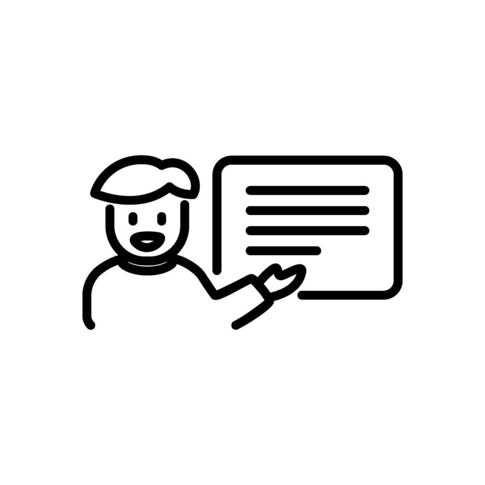 explain icon vector in line style