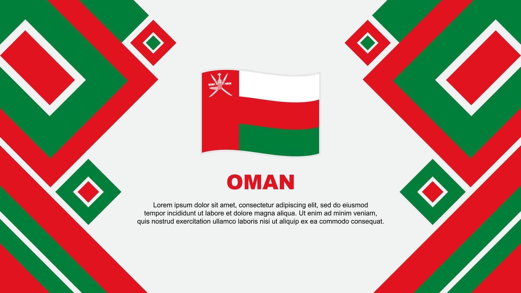 Oman Flag Abstract Background Design Template. Oman Independence Day Banner Wallpaper Vector Illustration. Oman Cartoon