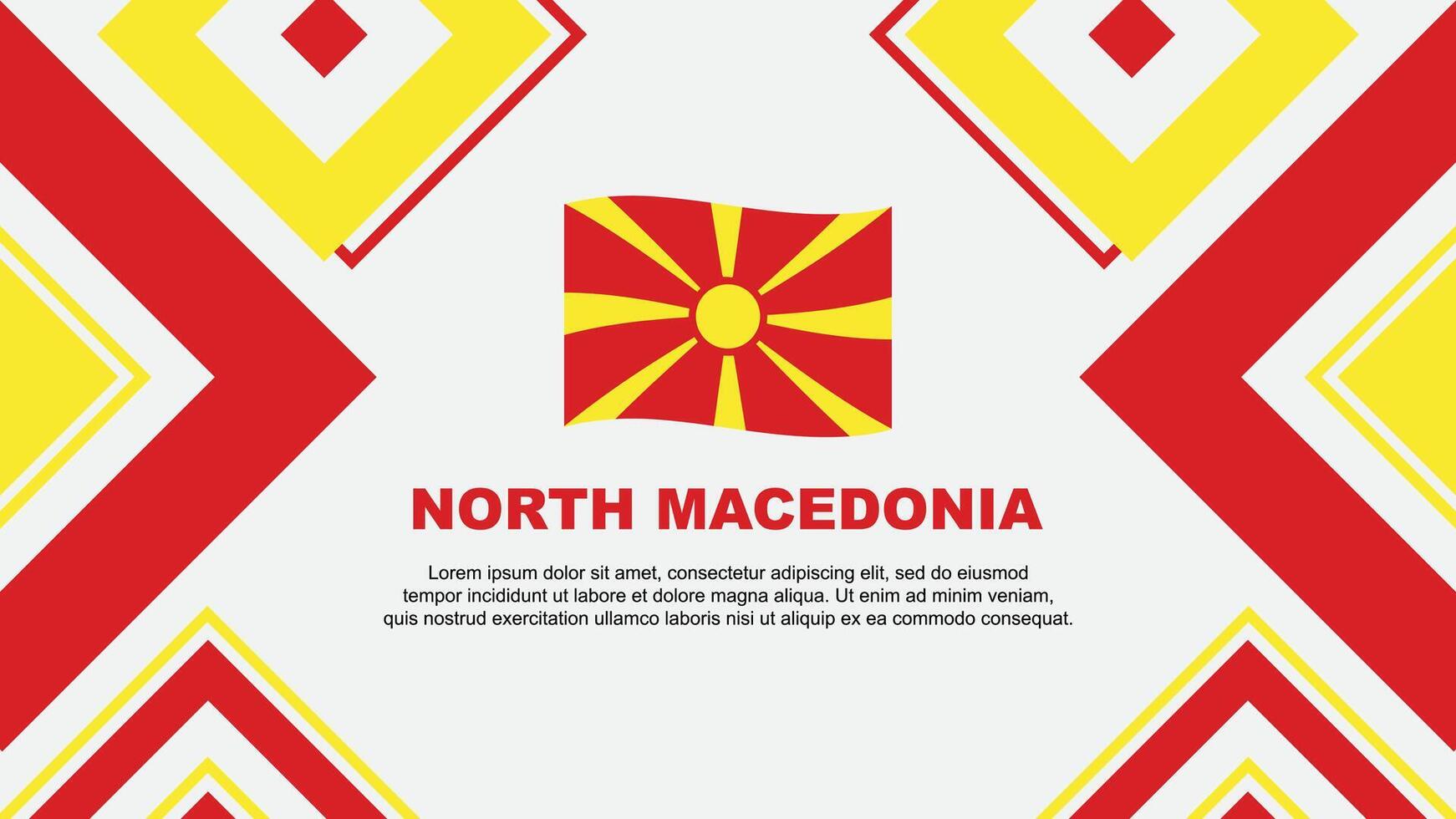 North Macedonia Flag Abstract Background Design Template. North Macedonia Independence Day Banner Wallpaper Vector Illustration. North Macedonia Independence Day