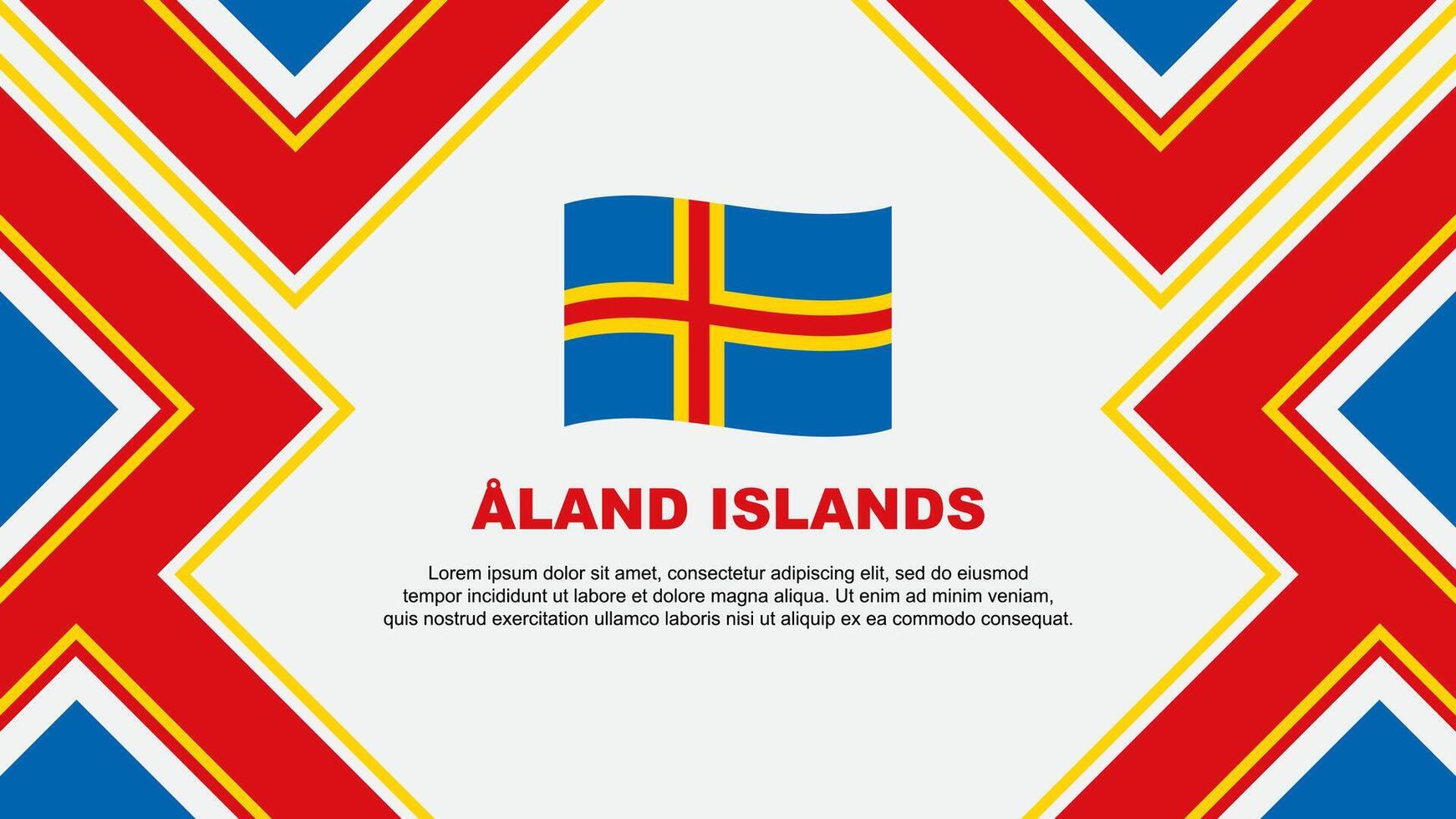 Aland Islands Flag Abstract Background Design Template. Aland Islands Independence Day Banner Wallpaper Vector Illustration. Aland Islands Vector