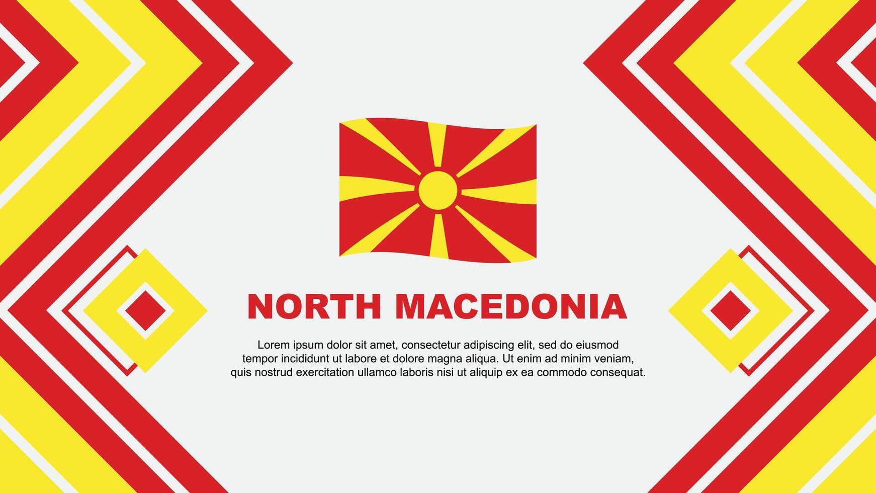 North Macedonia Flag Abstract Background Design Template. North Macedonia Independence Day Banner Wallpaper Vector Illustration. North Macedonia Design