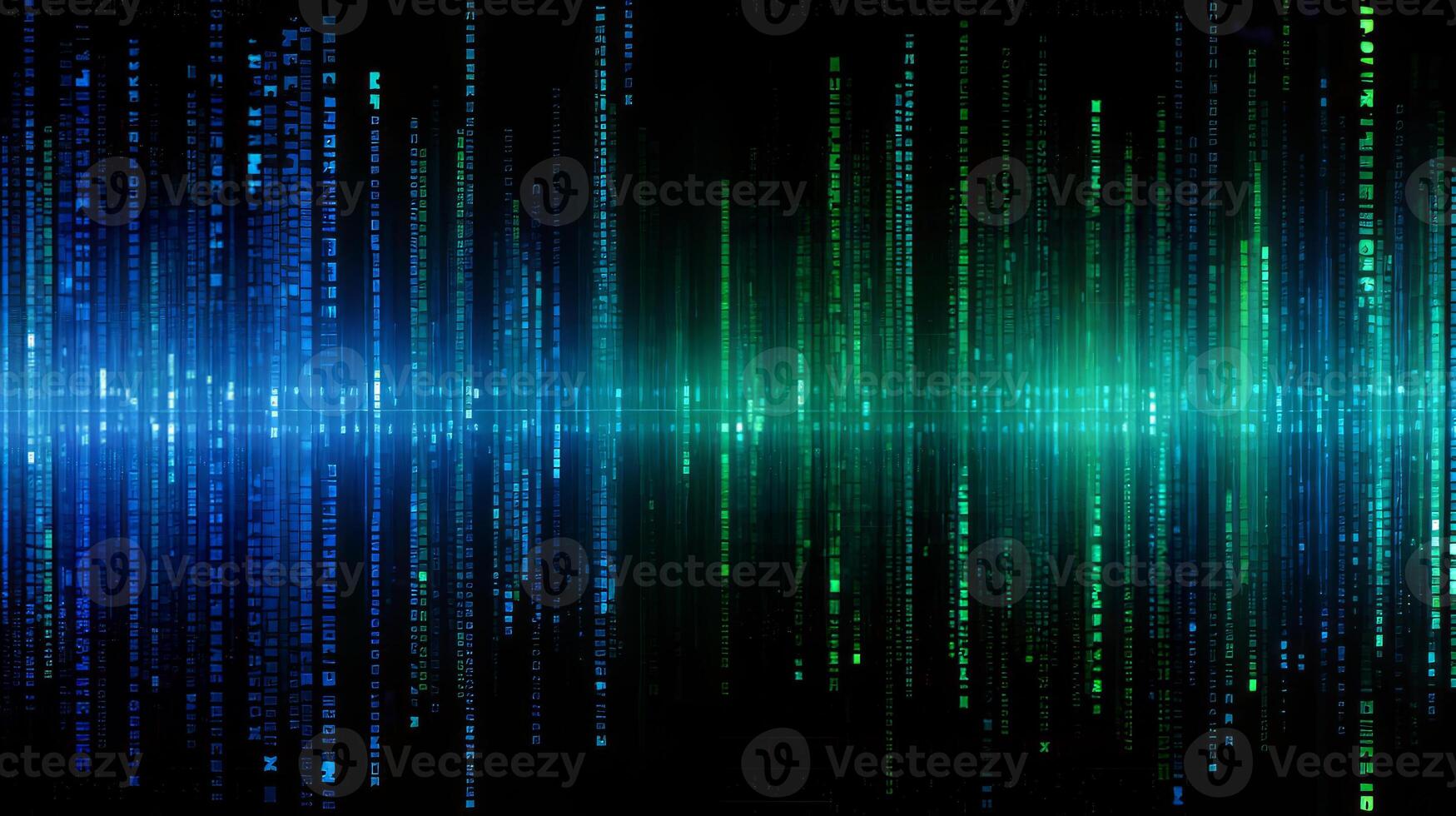 AI generated Technology light stripes moving blurred background with copy space. Abstract digital technology lines blurry background. photo